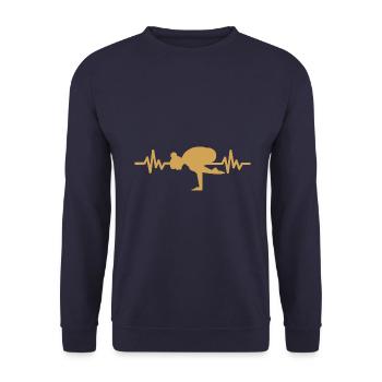 Heartbeat Gymnastics - Meditation Gymnastics Yoga - Unisex Sweatshirt - navy - Front - Alina (178cm) & Michal (187cm)