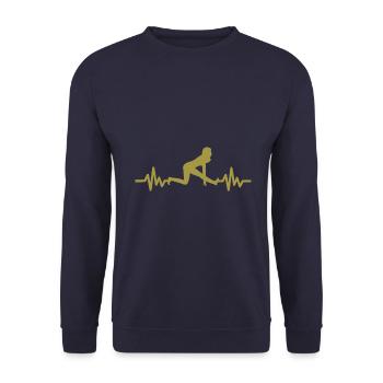 Heartbeat Gymnastics - Meditation Gymnastics Yoga - Unisex Sweatshirt - navy - Front - Alina (178cm) & Michal (187cm)