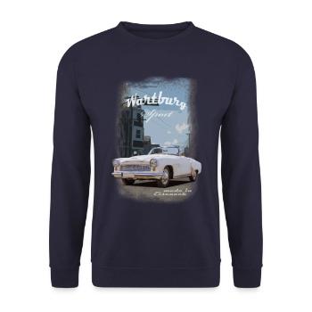 Wartburg hoch 5 Sport - Unisex Pullover - Navy - Vorne - Alina (178cm) & Michal (187cm)