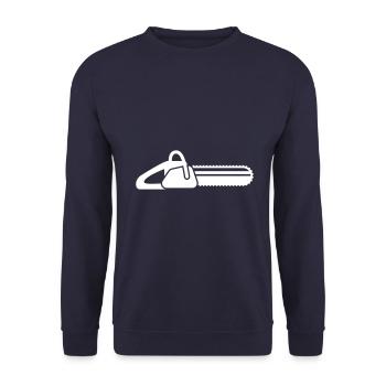 Chainsaw Icon Icon - Unisex Sweatshirt - navy - Front - Alina (178cm) & Michal (187cm)
