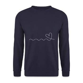 symbole d’amour de la ligne de cœur - Sweat-shirt Unisexe - marine - Devant - Alina (178cm) & Michal (187cm)
