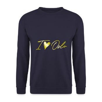I Love Oslo - Unisex Pullover - Navy - Vorne - Alina (178cm) & Michal (187cm)