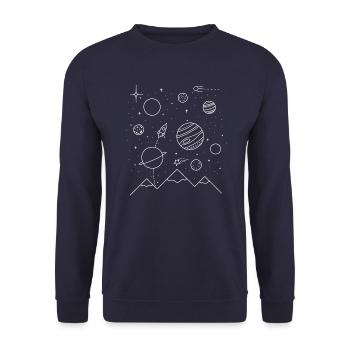 Planète blanche dans le ciel étoilé - Sweat-shirt Unisexe - marine - Devant - Alina (178cm) & Michal (187cm)