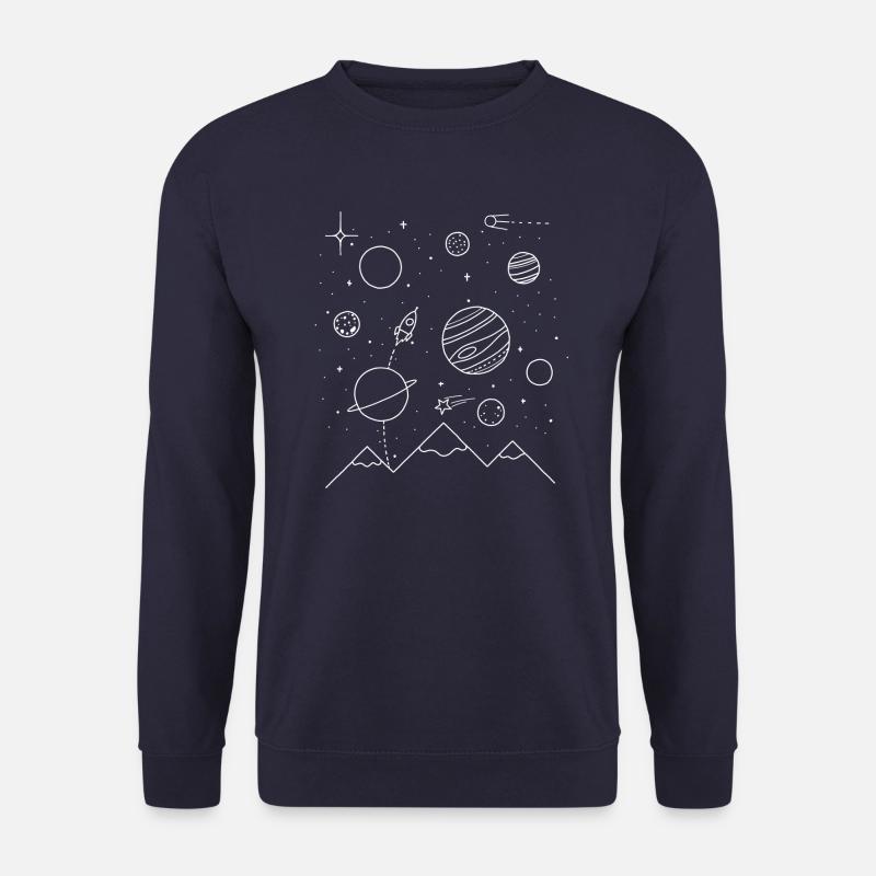 White planet in the starry sky - Unisex Sweatshirt - navy