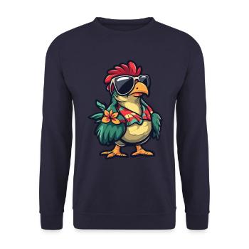 Dinde Bande dessinée Drôle d’été - Sweat-shirt Unisexe - marine - Devant - Alina (178cm) & Michal (187cm)