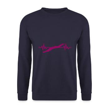 Heartbeat Swimmer - Diver Water Sports Athlete - Unisex Sweatshirt - navy - Front - Alina (178cm) & Michal (187cm)