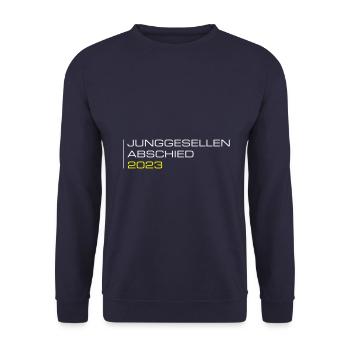 Junggesellen Abschied 2023 - Unisex Pullover - Navy - Vorne - Alina (178cm) & Michal (187cm)