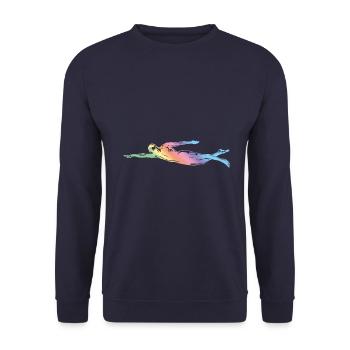 Swimming Silhouette - Unisex Sweatshirt - navy - Front - Alina (178cm) & Michal (187cm)