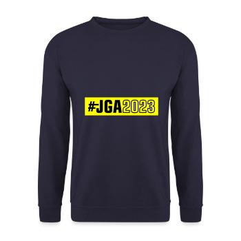 Jga 2023 Junggesellenabschied - Unisex Pullover - Navy - Vorne - Alina (178cm) & Michal (187cm)
