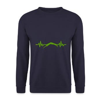 Heartbeat Swimmer - Diver Water Sports Athlete - Unisex Sweatshirt - navy - Front - Alina (178cm) & Michal (187cm)