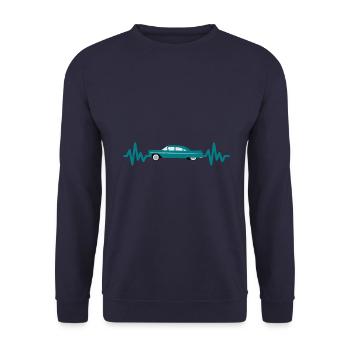 Muscle Car - Car - Car - Heartbeat - Style - Unisex Sweatshirt - navy - Front - Alina (178cm) & Michal (187cm)