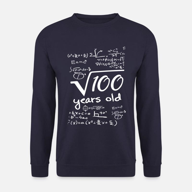 10. Birthday Wurzel 100 Geburtstag 10 Jahre mathe - Unisex Pullover - Navy