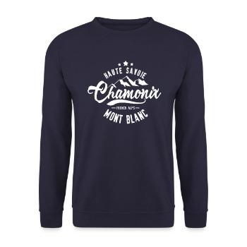 Chamonix Mont Blanc Haute Savoie - Unisex Pullover - Navy - Vorne - Alina (178cm) & Michal (187cm)