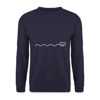 heart ornaments - Unisex Sweatshirt - navy - Front - Alina (178cm) & Michal (187cm)