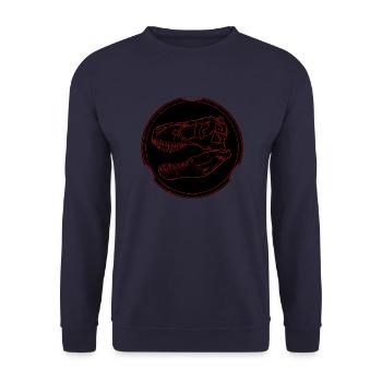 Tyrannosaurus Rex Fossil - Unisex Pullover - Navy - Vorne - Alina (178cm) & Michal (187cm)
