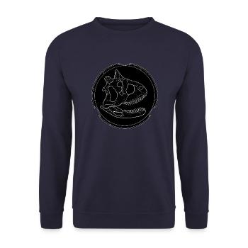 Carnotaurus Fossil Schädel - Unisex Pullover - Navy - Vorne - Alina (178cm) & Michal (187cm)