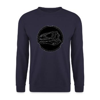 Acrocanthosaurus Fossilschädel - Unisex Pullover - Navy - Vorne - Alina (178cm) & Michal (187cm)