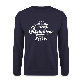 Rochebrune Megève French Alps - Unisex Sweatshirt - navy - Front - Alina (178cm) & Michal (187cm)