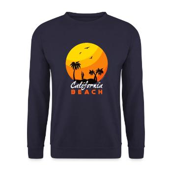 Plage de Californie - Sweat-shirt Unisexe - marine - Devant - Alina (178cm) & Michal (187cm)