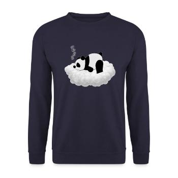 Cute panda sleeps on his cloud - Unisex Sweatshirt - navy - Front - Alina (178cm) & Michal (187cm)