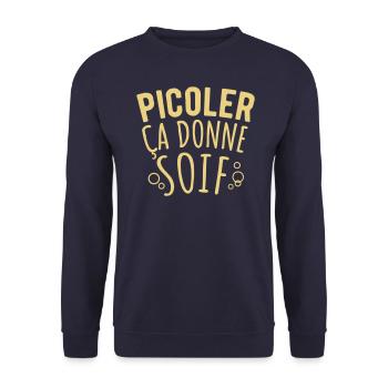 Picoler ça donne soif - Sweat-shirt Unisexe - marine - Devant - Alina (178cm) & Michal (187cm)