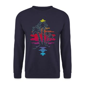 23F 0283 bk - Unisex Sweatshirt - navy - Front - Alina (178cm) & Michal (187cm)