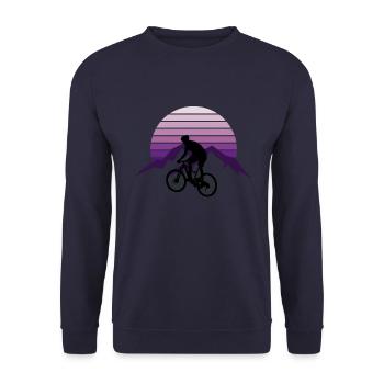 Biking Sunset - Unisex Pullover - Navy - Vorne - Alina (178cm) & Michal (187cm)