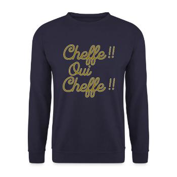 CHEFFE OUI CHEFFE (chef au féminin) - Sweat-shirt Unisexe - marine - Devant - Alina (178cm) & Michal (187cm)