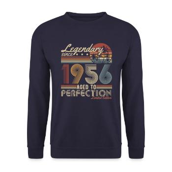 Legendary Since 1956 Vintage Birthday Gift - Unisex Sweatshirt - navy - Front - Alina (178cm) & Michal (187cm)