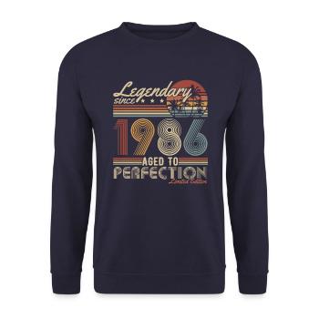 Légendaire depuis 1986 Cadeau d’anniversaire vintage - Sweat-shirt Unisexe - marine - Devant - Alina (178cm) & Michal (187cm)
