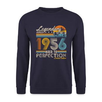 Legendary Since 1956 Vintage Birthday Retro - Unisex Sweatshirt - navy - Front - Alina (178cm) & Michal (187cm)