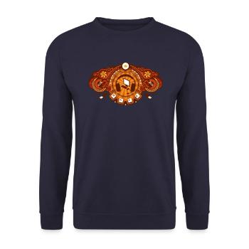 WASD luxe goldenbrown - Unisex Pullover - Navy - Vorne - Alina (178cm) & Michal (187cm)