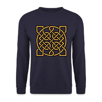 Knot pattern - Unisex Sweatshirt - navy - Front - Alina (178cm) & Michal (187cm)