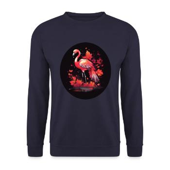 Flamant rose d’automne - Sweat-shirt Unisexe - marine - Devant - Alina (178cm) & Michal (187cm)