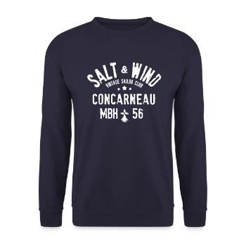 Salt Wind Concarneau - Sweat-shirt Unisexe - marine - Devant - Alina (178cm) & Michal (187cm)