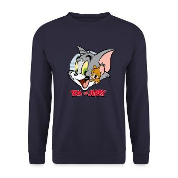 Tom and Jerry Hug - Unisex Sweatshirt - navy - Front - Alina (178cm) & Michal (187cm)