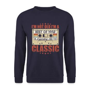 1992 Vintage Vintage Retro Cadeau d’anniversaire - Sweat-shirt Unisexe - marine - Devant - Alina (178cm) & Michal (187cm)