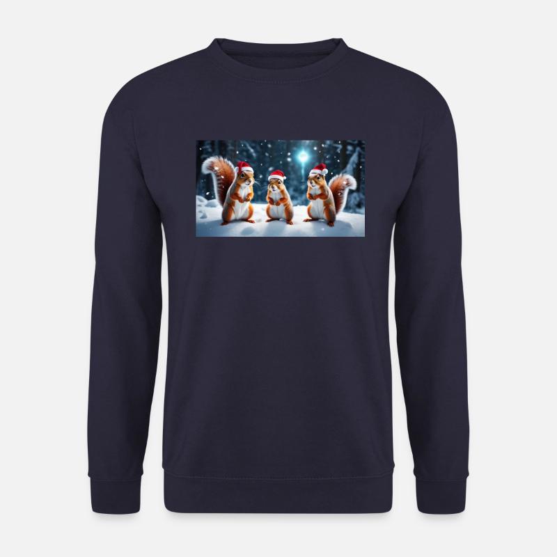 Three Christmas Squirrels - Unisex Sweatshirt - navy