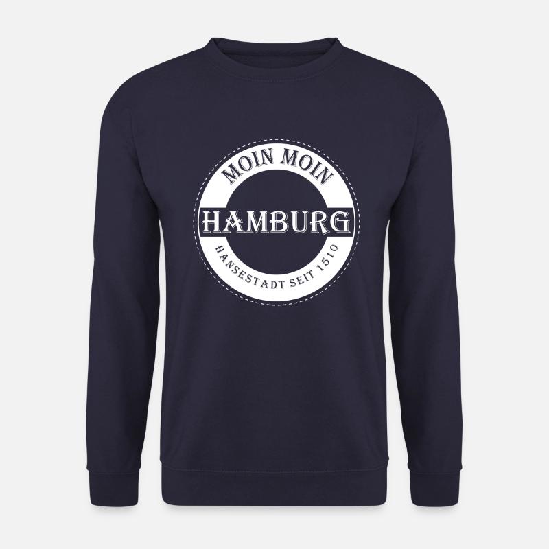 Hamburg Logo Moin Moin in Weiss - Unisex Pullover - Navy