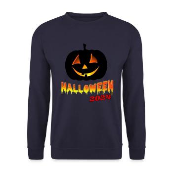 Happy Halloween 2024 - Unisex Pullover - Navy - Vorne - Alina (178cm) & Michal (187cm)