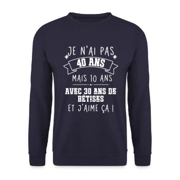 40 years anniversary - Unisex Sweatshirt - navy - Front - Alina (178cm) & Michal (187cm)