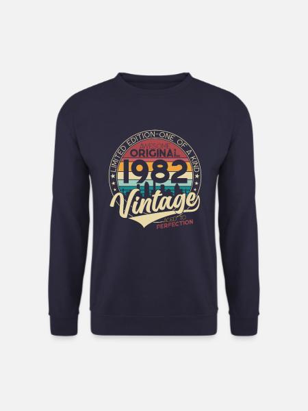Jahrgang 1982 geboren Vintage Geburtstag Geschenk - Unisex Pullover - Navy