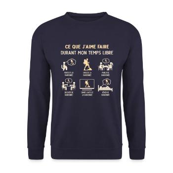 Randonneur Rando Randonnée Humour Mon Temps Libre - Sweat-shirt Unisexe - marine - Devant - Alina (178cm) & Michal (187cm)