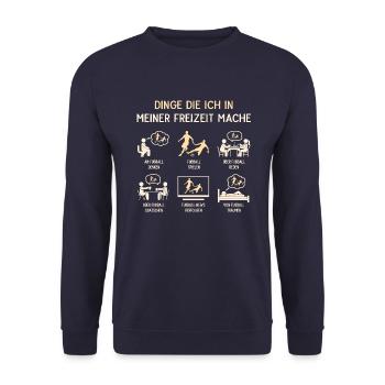Fußballspieler Fußball Humor Freizeit - Unisex Pullover - Navy - Vorne - Alina (178cm) & Michal (187cm)