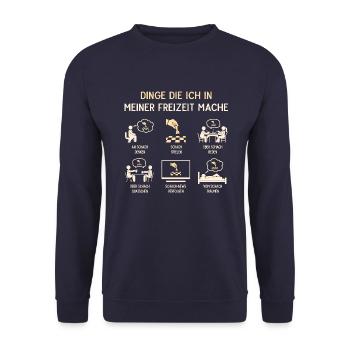 Schachspieler Schach Humor Freizeit - Unisex Pullover - Navy - Vorne - Alina (178cm) & Michal (187cm)