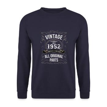 Juillet 1952 - Cadeau du 70e anniversaire. Génial. - Sweat-shirt Unisexe - marine - Devant - Alina (178cm) & Michal (187cm)