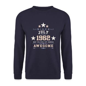 Juillet 1962 - cadeau du 60e anniversaire. Génial. - Sweat-shirt Unisexe - marine - Devant - Alina (178cm) & Michal (187cm)