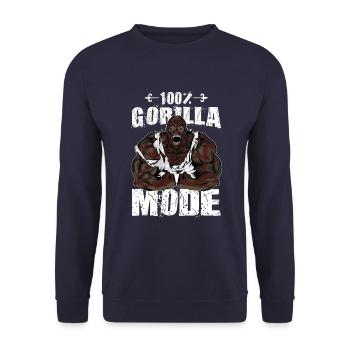 gorilla mode beast gym fitness - Unisex Pullover - Navy - Vorne - Alina (178cm) & Michal (187cm)
