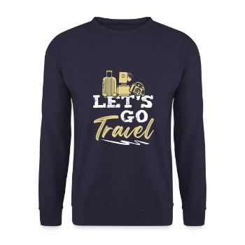 nous allons voyager - Sweat-shirt Unisexe - marine - Devant - Alina (178cm) & Michal (187cm)