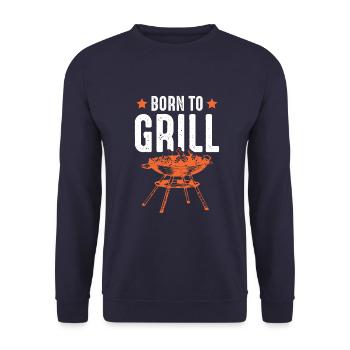 born to grill - Unisex Pullover - Navy - Vorne - Alina (178cm) & Michal (187cm)